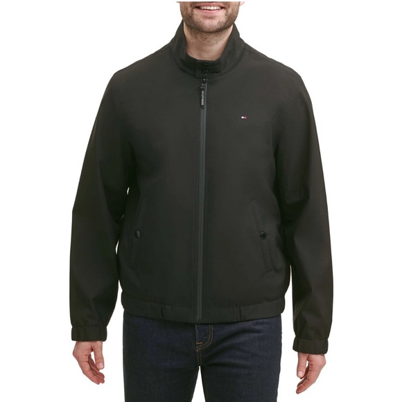 Tommy Hilfiger Men's Bomber Jacket Water and Wind Resistant Black - Picture 4 of 5
